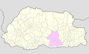 Zhemgang on Bhutan Map
