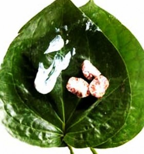 Doma Pan (areca nut with betel leaves and a dash of lime) Doma Pan