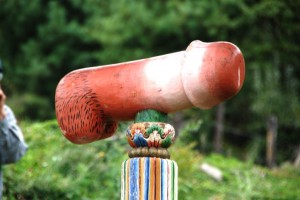 A painted wooden Phallus