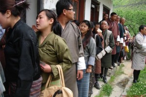 People queuing up for the election
