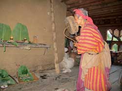 A shaman ritual in a Monpa village
