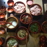 A typical Bhutanese meal