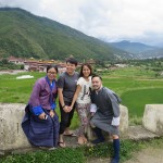 Trina, Poma, Kat & Nel, above the Tashichodzong in Thimphu