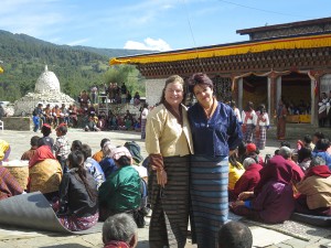 Sheila Sheehan & Laura Duenas at the Festival in Bumthang
