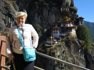 Tiina Wikstroem at the Tiger's Nest Monastery