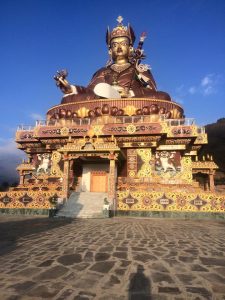 The giant bronze statue of Guru at Takila,  Lhuntse district in eastern Bhutan